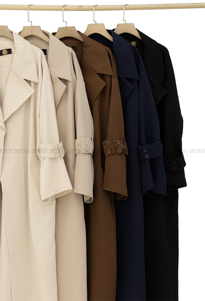 مانتو بلند مازراتی پشت دکمه نما کد1005478